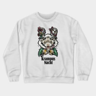 Krampus Ferret - Krampus Nacht - Black Outlined Version Crewneck Sweatshirt